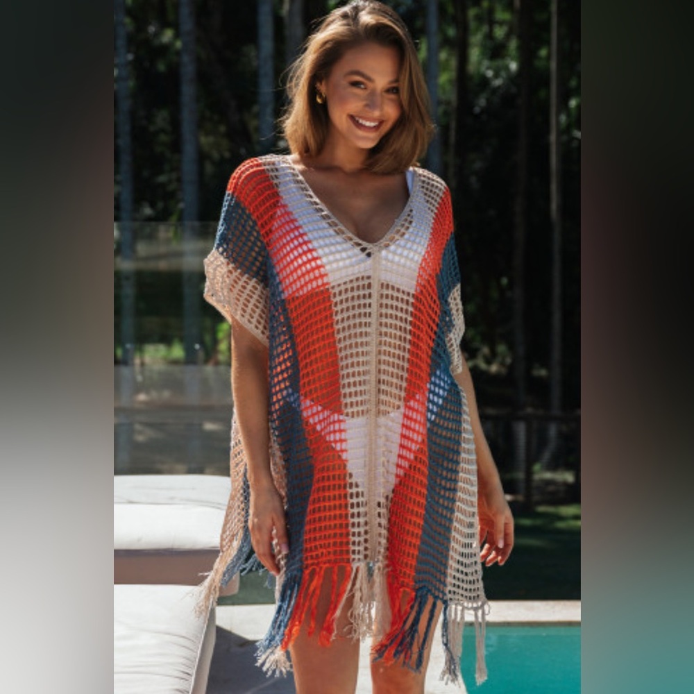 Multicolor Crochet Swim Cover-Up